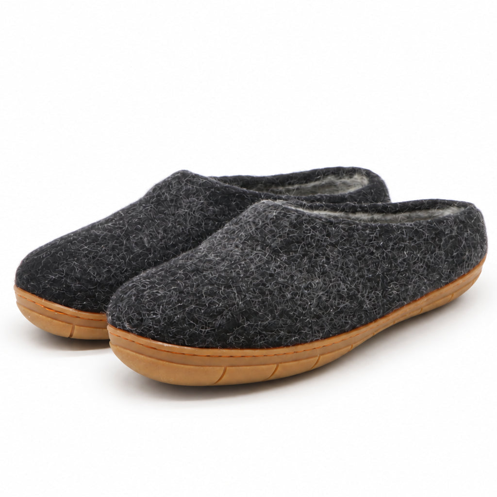 Mens Astoria Wool House Slipper with Rubber Sole