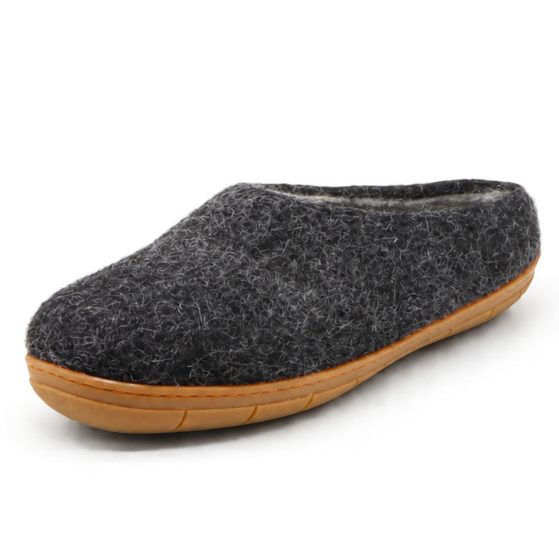 Mens Astoria Wool House Slipper with Rubber Sole