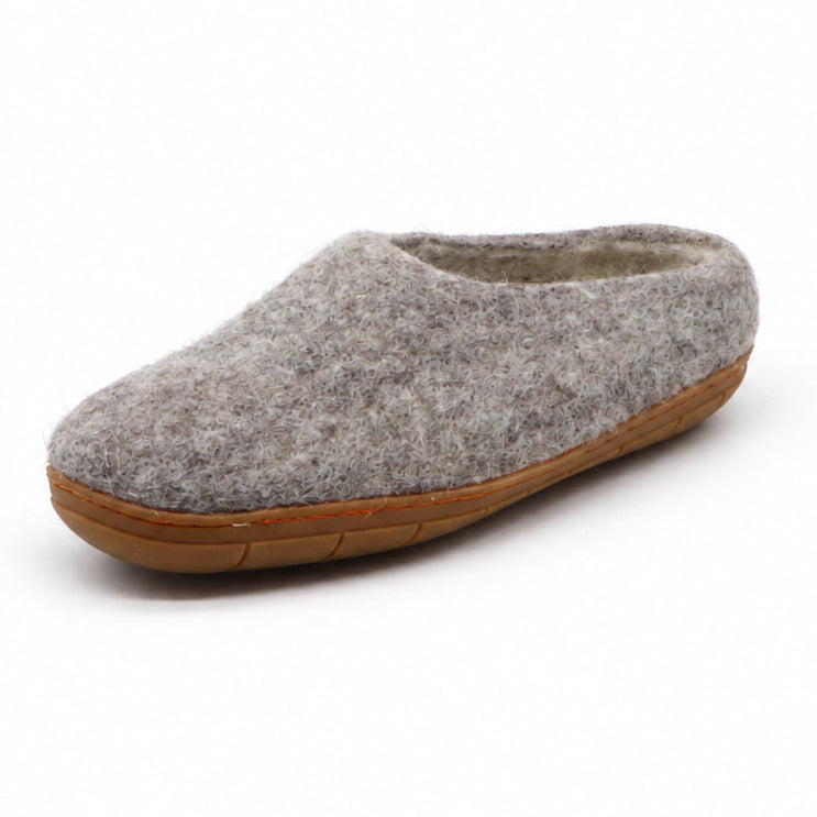 Mens Astoria Wool House Slipper with Rubber Sole