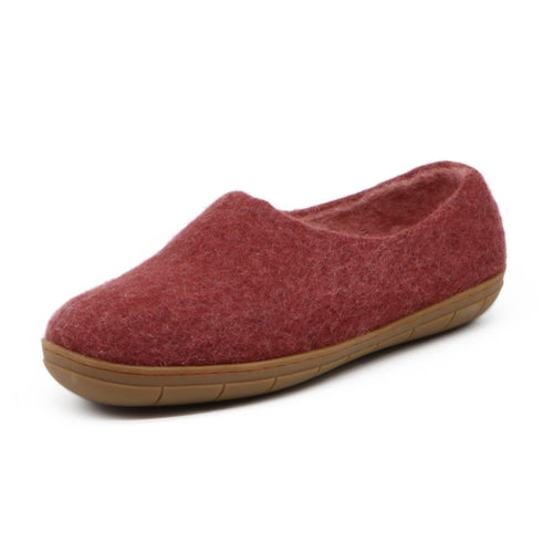 Womens Victoria Wool House Shoe with Rubber Sole