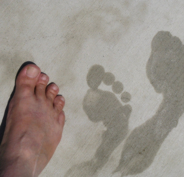 Image of foot that was sweaty