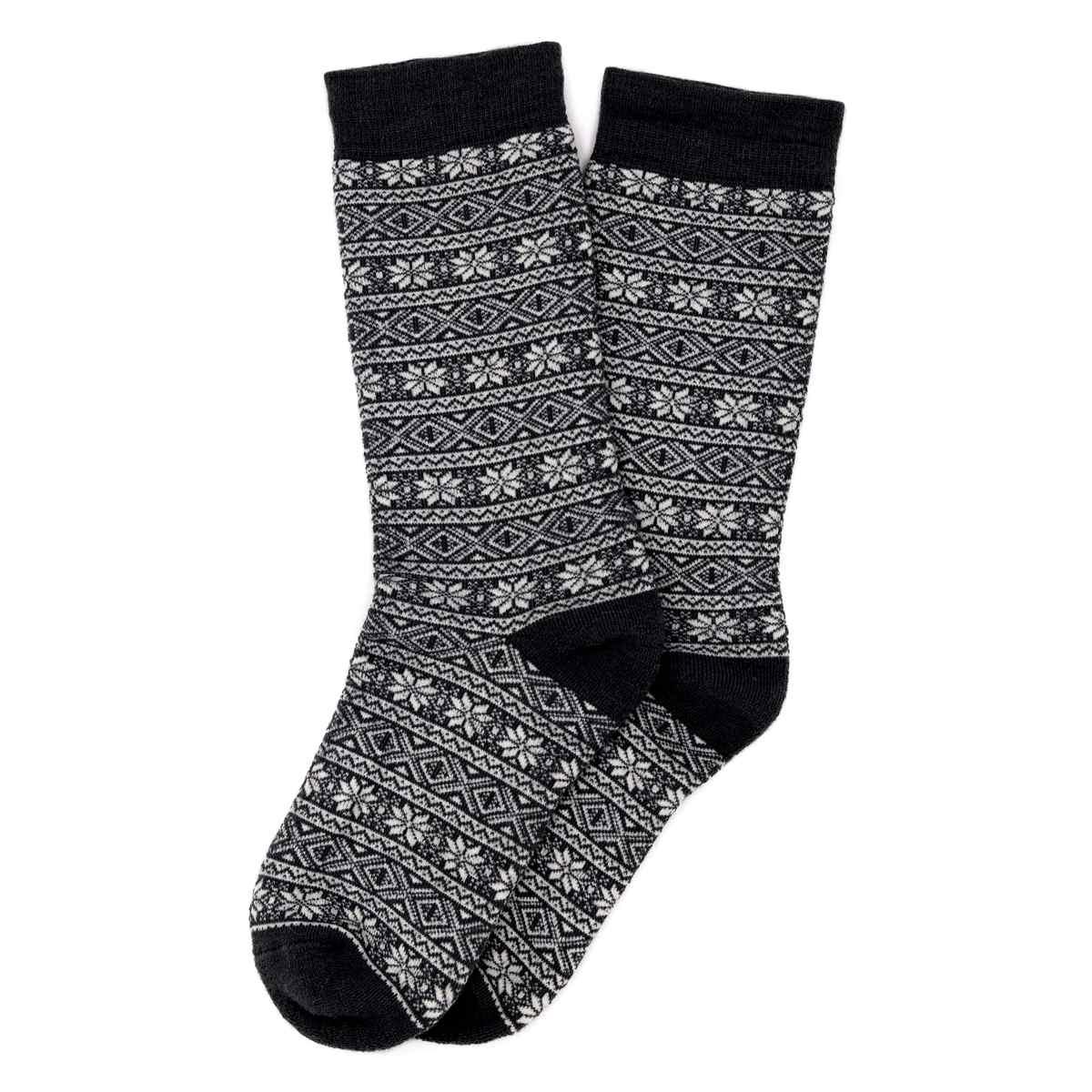 Nootkas Alpaca Wool Nordic Sock in Black