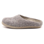 Nootkas Astoria Wool House Slipper in heather gray with tan sole