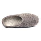 Nootkas Astoria Wool House Slipper in heather gray with black sole