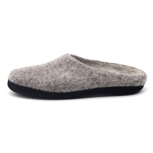 Nootkas Astoria Wool House Slipper in heather gray with black sole