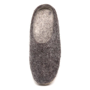 Nootkas Astoria Wool House Slipper in slate gray with tan sole
