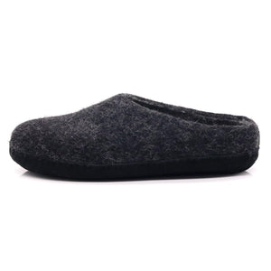 Nootkas Newport Wool House Shoe in Charcoal with black sole