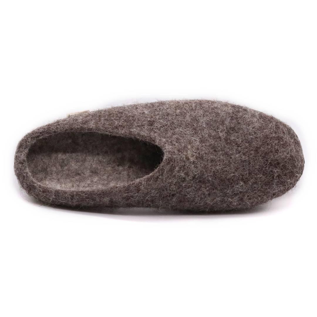 Nootkas Astoria Wool House Slipper in slate gray with black sole