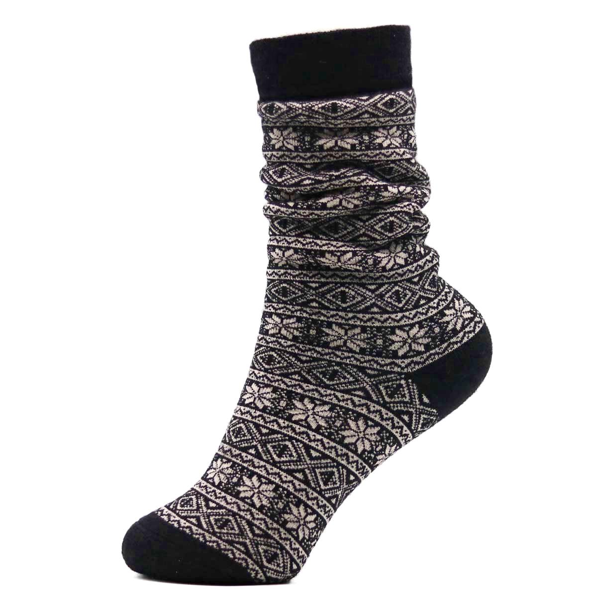 Nootkas Alpaca Wool Nordic Sock in Black