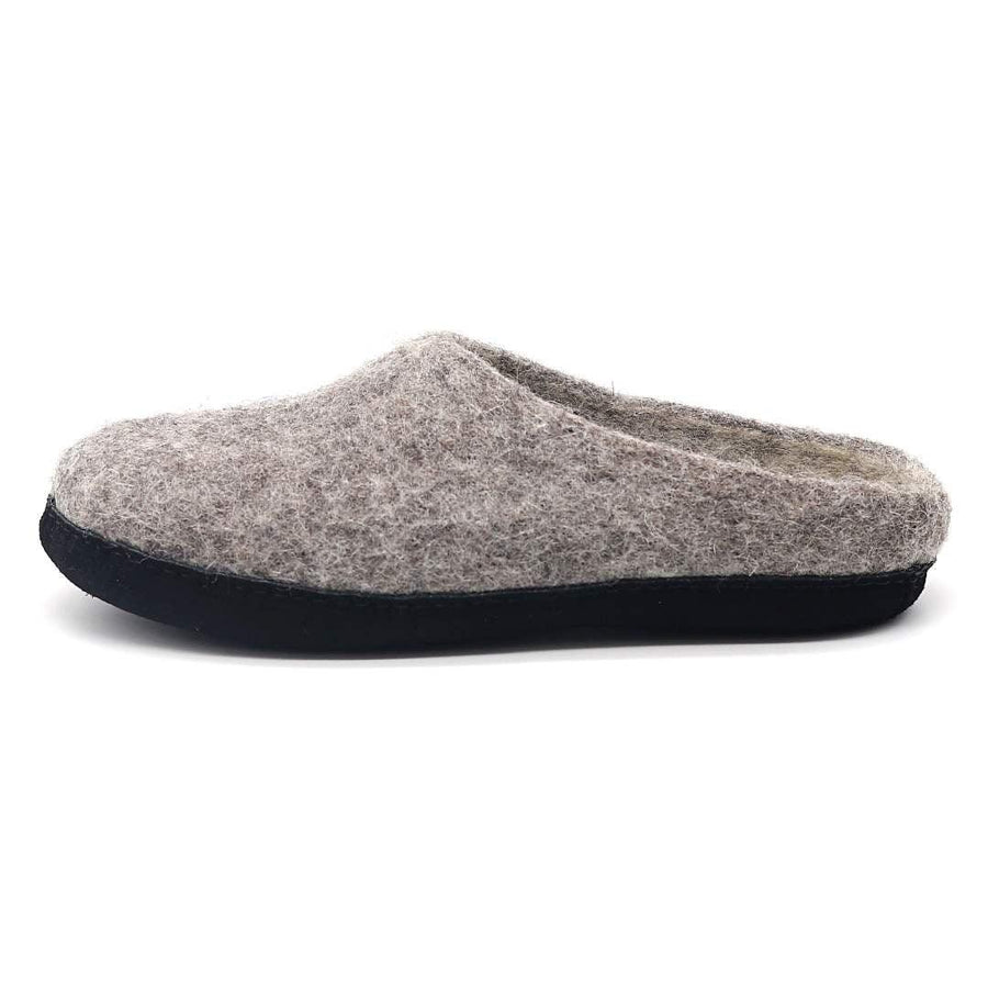 Felted merino wool slipper with black sole